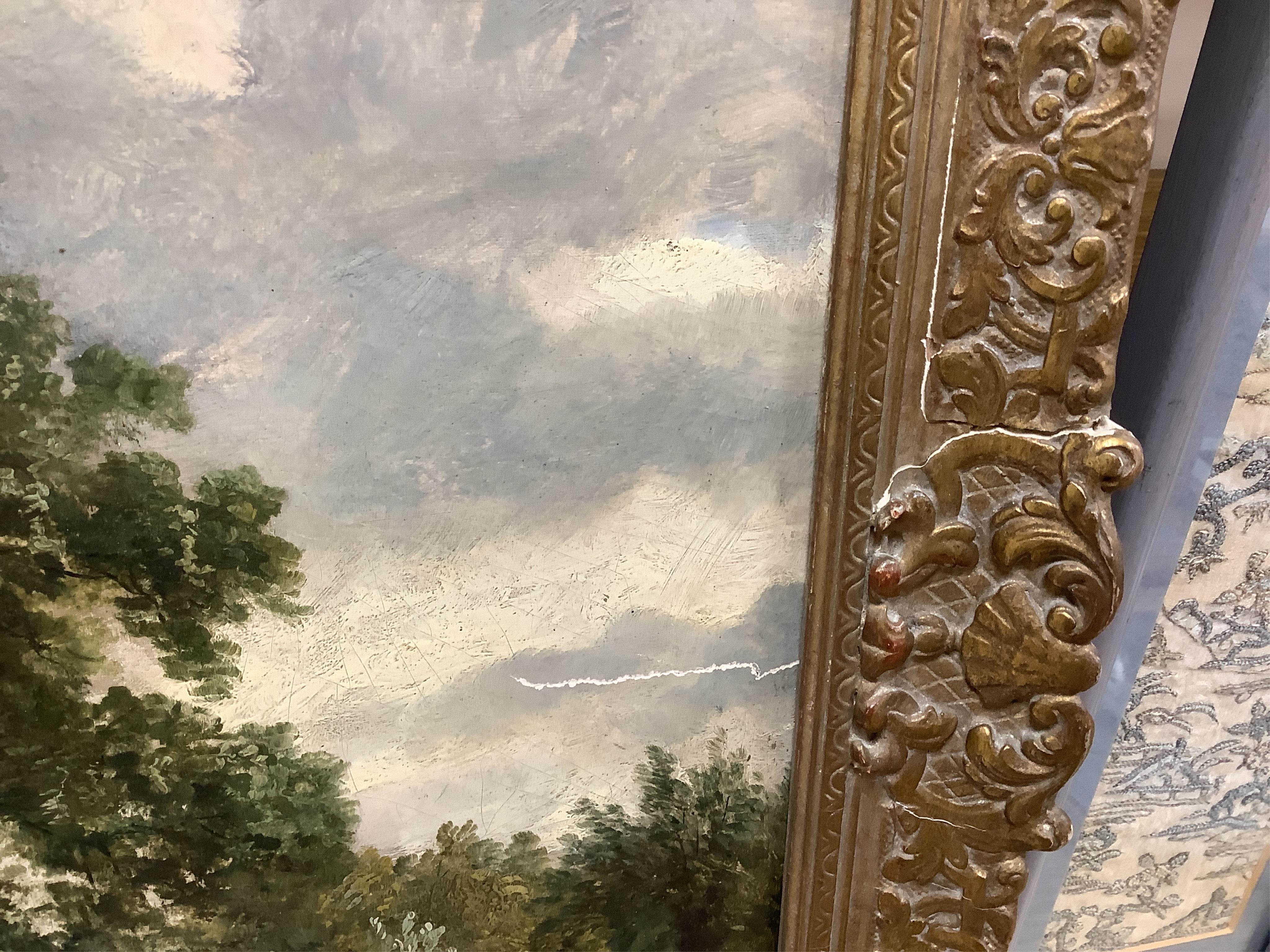 Early 20th century, Riverscape, oil on board, 36 x 48cm, ornate frame